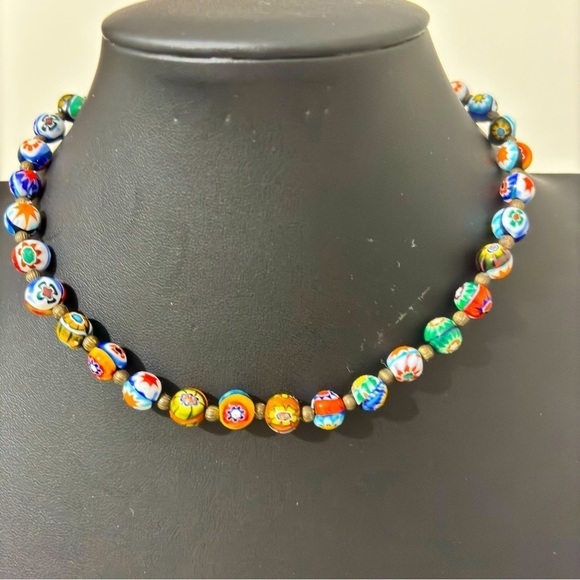 Gorgeous vinatge Italian VenitianMillefiori beaded necklacehand beaded